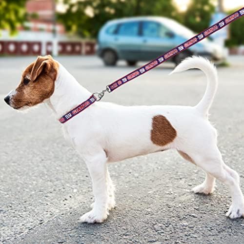 Pets First NFL Licensed New York Giants Pet Leash, Size Small – Durable Satin Dog & Cat Walking Strap and Pet Tether with Embroidered Team Name & Logo