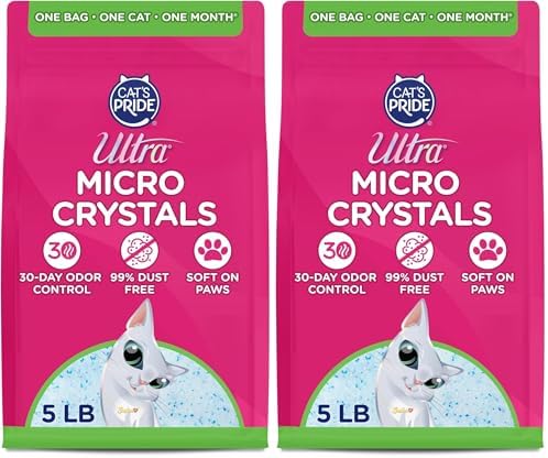 Ultra Micro Crystals UNSCENTED Premium Non-CLUMPING CAT Litter, 5-LB Bag (Pack of 2)