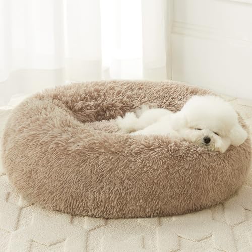 WNPETHOME Large Round Calming Dog Bed Cat Bed for Comfy Sleep