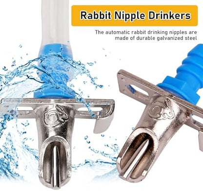 12Pcs Rabbit Nipple Drinker Kit Automatic Rabbit Watering System