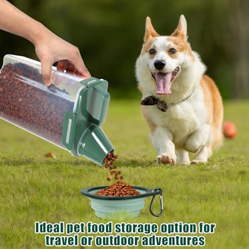 3 Lbs Pet Dog Food Storage Container for Bird Seed Rice Flour - Pine Green