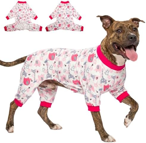 LovinPet Doberman Type Dog Bodysuits, Jungle Dreams Fuchsia Print, 3XL