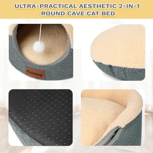 2-in-1 Foldable Cat Bed for Indoor Cats, Cat Cave & Sofa Bed