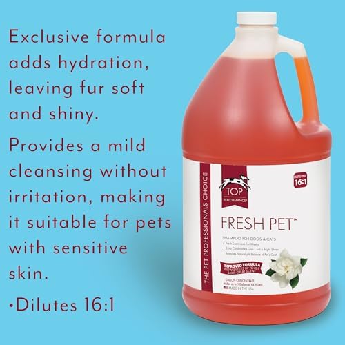 Top Performance Fresh Pet Shampoo, 1-Gallon,Black