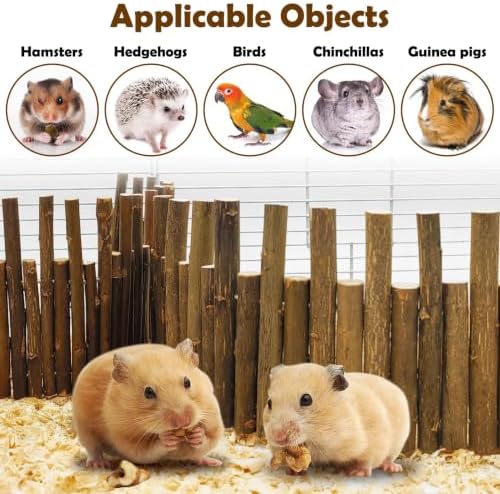 PINVNBY Bendy Hamster Climbing Ladder Bridge Long Natural Wooden Rat Fence