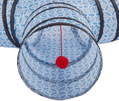 Cat Tunnels for Indoor Cats 3 Way Play Toy Kitty Tunnel Peek Hole Toy with Ball for Cat Tube Fun for Rabbits Kittens and Dogs