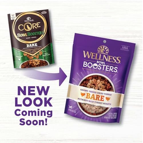 Wellness Bowl Boosters Bare Freeze Dried Turkey Dog Food Topper for Small, Medium, and Large Breeds, Grain Free, Natural, 4 oz Bag (Pack of 2)
