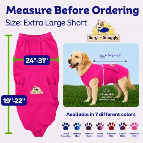 Surgi Snuggly Dog Surgery Recovery Suit, Cone Alternative, Spay/Neuter XLS