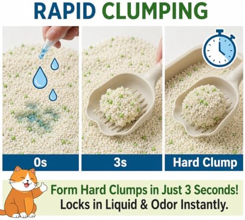100% Cassava Cat Litter, Natural Clumping Litter, Dust-Free, Super Clumping, Soft Texture, Mixable with Crystal cat Litter,I'm Gonna Pee(5.7lb x 1pack)