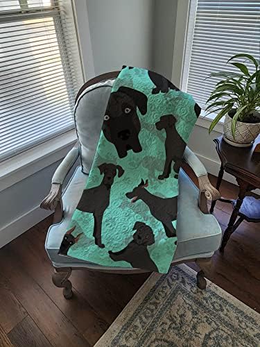 Caroline's Treasures MLM1070LQB Black Great Dane Quilted Blanket 50x60 Artwork Pattern Quilted Throw Blanket for Bed, Couch, Sofa, Soft and Lightweight