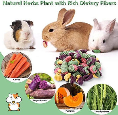 Rabbit Chew Toys Teeth Timothy Hay Sticks, Guinea Pig Chew Treats Toys