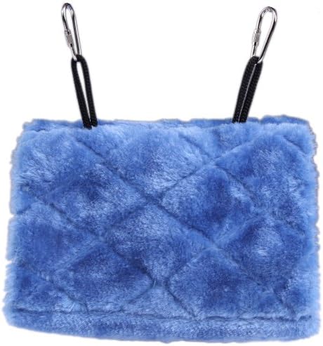 Vktech® Plush Snuggle Bird Hammock Hanging Snuggle Cave Happy Hut Bird Parrot Hideaway Size M (23.5 * 22cm) (Blue)