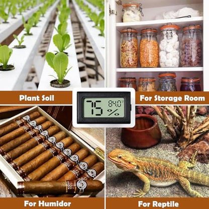 Reptile Thermometer and Humidity Gauge,2PCS Digital Hygrometer Adhesive Reptile Terrarium Hydrometer,Bearded Dragon Tank Accessories,Pet Humidity Meter Supplies for Leopard Crested Gecko,Snake,Lizard