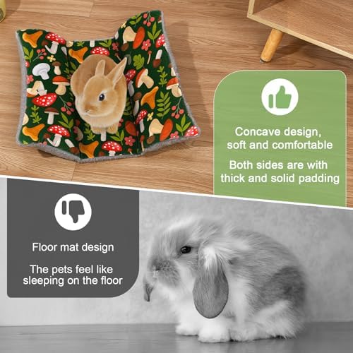 18"x15" Soft Plush Rabbit Bed Washable Cuddle Mat for Small Pets