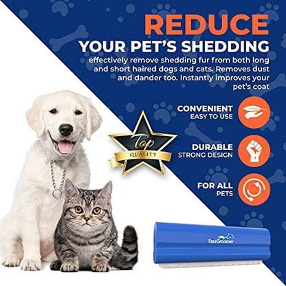 EquiGroomer 5-Inch Undercoat Deshedding Brush for Dogs & Cats, Blue