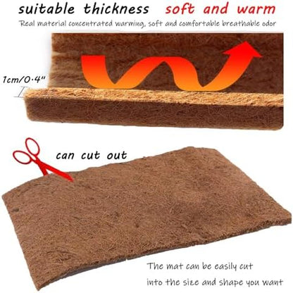 Hamiledyi Reptile Carpets 4Pcs Natural Coconut Fiber Tortoise Carpet Mats