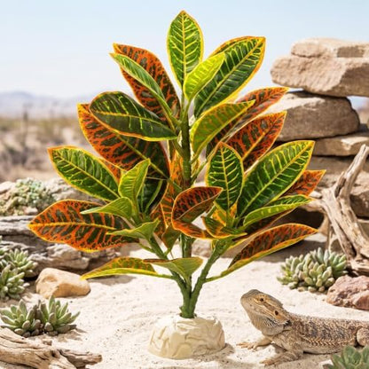 Artificial Leaves Reptile Plants Reptile Tank Decorations Accessories