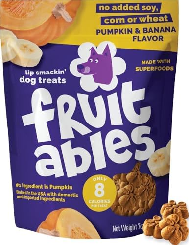 Fruitables Baked Dog Treats, Low Calorie Treats, Pumpkin & Banana, 7oz