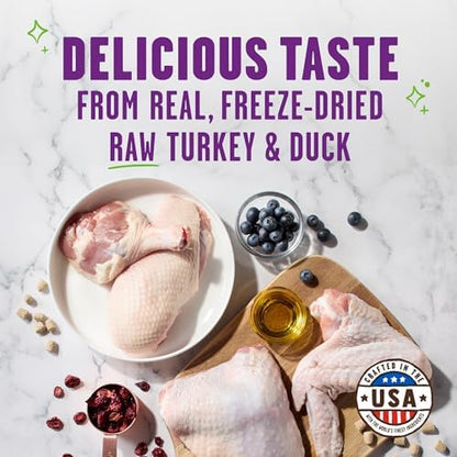 Stella & Chewy's Meowfulls Freeze Dried Cat Treats - Turkey & Duck Recipe - Raw Protein with Probiotics & Salmon Oil - 1 Calorie Per Treat - 1.5 oz