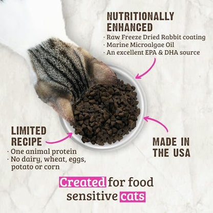 Rawz Real Rabbit Dry Food for Cats with Freeze Dried Coating (3.5 Pounds) Made in USA
