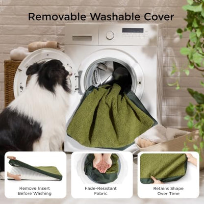Bedsure XL Dog Bed, Extra Large Pet Bed with Comfy Sherpa,44x32 Dark Green
