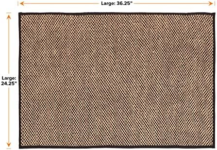 Neater Pets Jute Cat Litter Trapping Mat - Catches Spilled Litter Mess from Kitty Litter Box to Protect Floors, Soft on Cats Paws, Anti-Skid Backing, Easy to Clean, Checkered, 24" x 36"