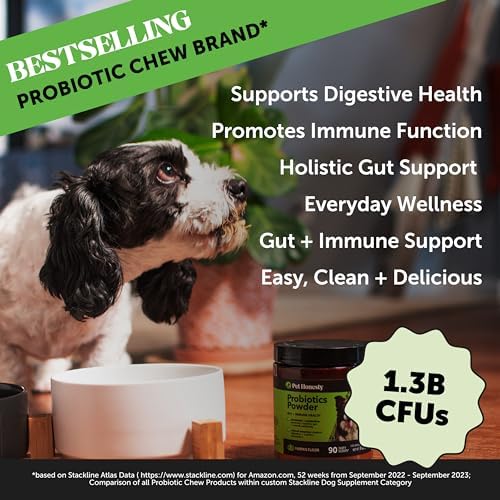 Pet Honesty Dog Probiotic Powder for Digestion & Gut Health, 90 Scoops