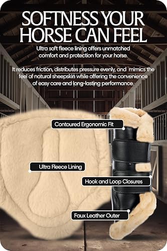 Equinavia Vali Fleece Horse Boots Set, Protective Tendon Boots for Horses