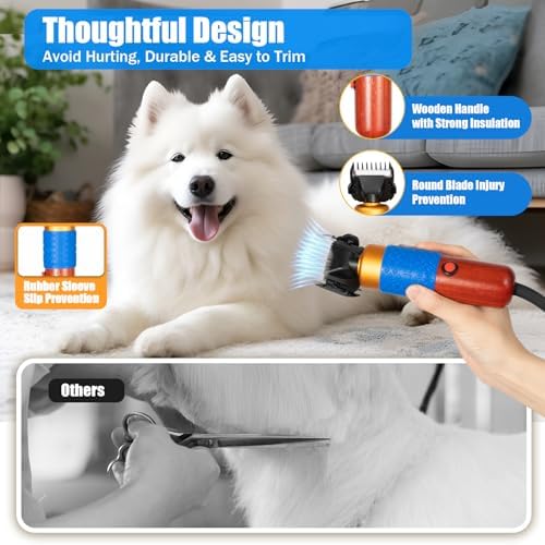 10ft Sheep Shears, with Plug & 2 Blades 200W Electric Clippers Animal Shave Grooming Farm for Dogs Cat Goat Alpaca, Llamas, Angora Rabbits Shearing Hand Piece Cutter Livestock Pet Supplies