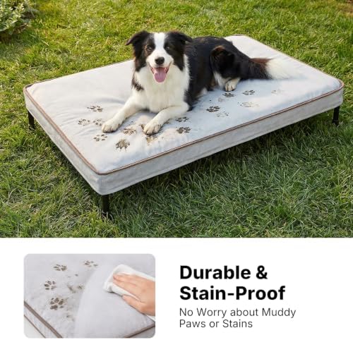 Veehoo Cooling Elevated Dog Bed with Washable & Waterproof Padded Cover