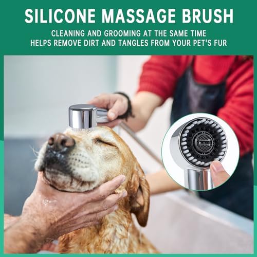 3 Mode Dog Shower Attachment with Long Hose & Outdoor Adapter