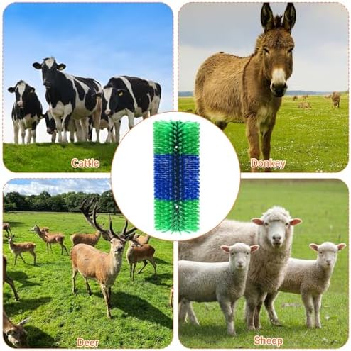 6pcs Livestock Scratching Brush Goat Scratcher Brush Full Massage Grooming Tool with 24 Screws for Cow,Cattle,Cow,Sheep, Horses,Pigs