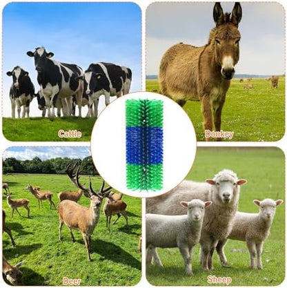 Livestock Scratching Brush Horse Massage Grooming Brushes with 4 Screws for Goat,Cattle,Cow,Sheep, Horses,Pigs and Other Animal Back Scratching