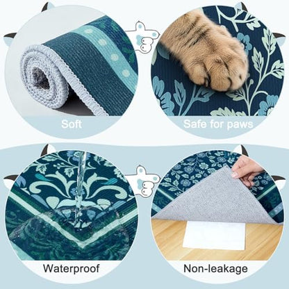 Bienbee Cat Litter Mat, 2 Pack 33" x 22" Machine Washable for Litter Boxes
