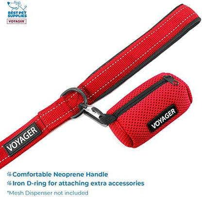 Best Pet Supplies Voyager Step-in Lock Pet Harness w Reflective Pet Leash Combo Set with Neoprene Handle 5ft - Supports Small, Medium and Large Breed Puppies/Cats - Red/Black Trim, XS
