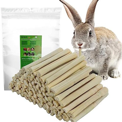 BWOGUE 1000g Bamboo Chews for Rabbits, Rabbit Chew Toys Sweet Bamboo Sticks