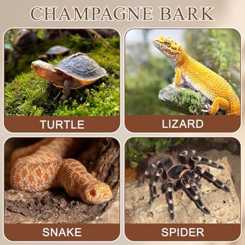 CALLARON 4 Pcs Cork Bark for Reptiles, Natural Terrarium Cork Bark Decor