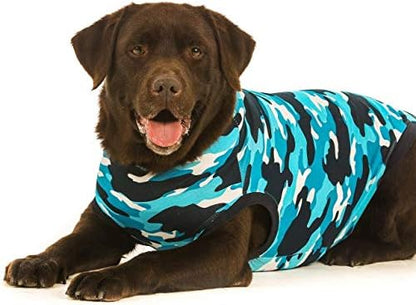 Suitical Recovery Suit for Dogs - Spay & Neutering Dog Surgery Recovery Suit for Male or Female - Soft Fabric for Skin Issues - XL, Neck to Tail 29.1-32.3 Inches, Chest 34-44.5 Inches -Blue Camouflage