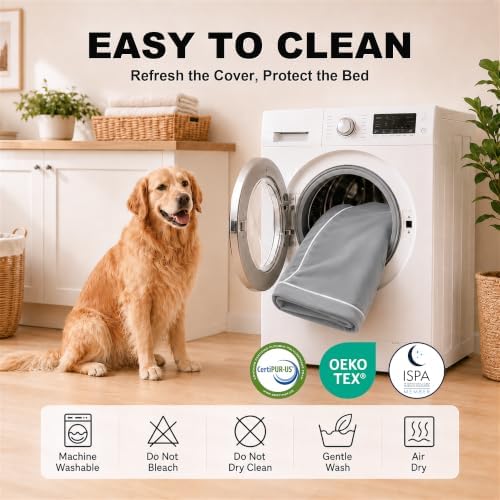 Orthopedic Dog Mat, 100% Waterproof 28D Foam Bed, Washable