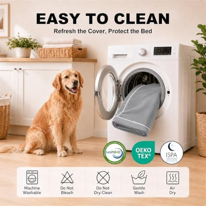 Orthopedic Dog Mat, 100% Waterproof 28D Foam Bed, Washable
