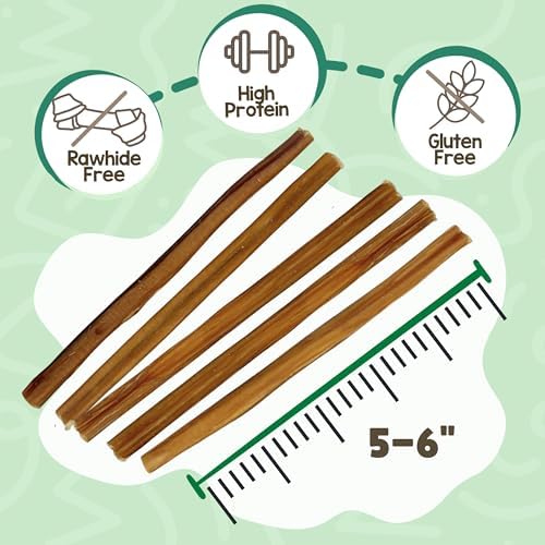 Nature Gnaws Extra Large Bully Sticks 11-12" Rawhide Free Dog Chew, 3 Count