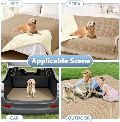hyha Waterproof Reversible Dog Blanket, Pet Blanket for Sofa Couch