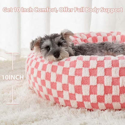BFPETHOME Large Washable Cozy Donut Dog Beds for Dogs