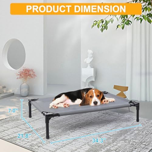 34'' Outdoor Elevated Dog Bed,Raised Dogs Bed,Dog Cot,Dog Cooling Bed-Small