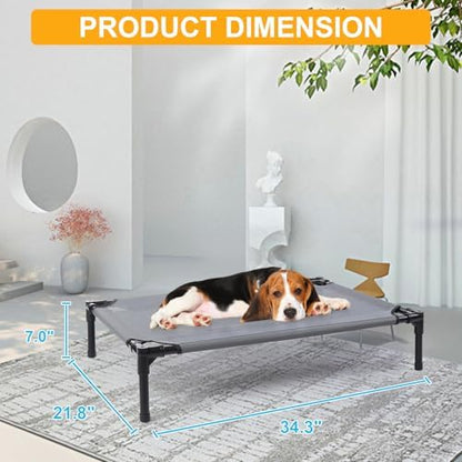 34'' Outdoor Elevated Dog Bed,Raised Dogs Bed,Dog Cot,Dog Cooling Bed-Small