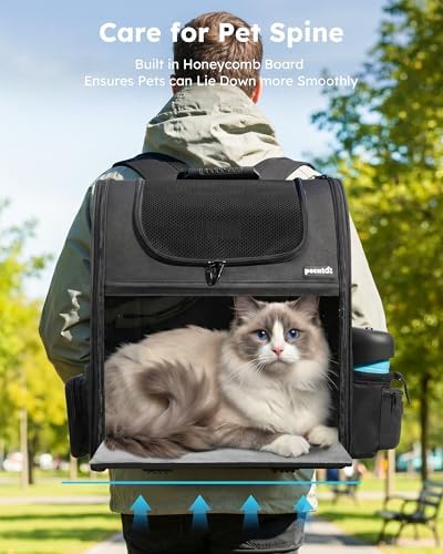 pecute Cat Backpack Expandable, Cat Carrier Backpack Acrylic Window, XL