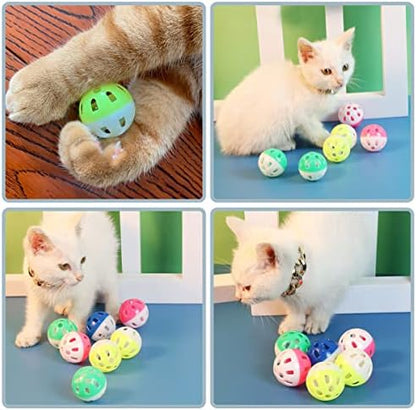 PET SHOW 20 Pack Cat Toys Balls with Bell Inside for Indoor Cats Kitten