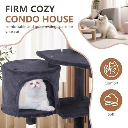 FDW | 36" Cat Tree Tower | Dark Gray | Multi-Level Indoor Activity Center