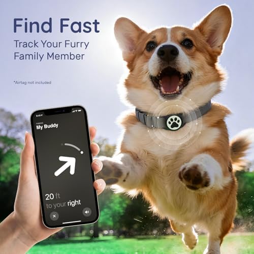 IP68 Waterproof Dog AirTag Holder for Dog Collar, Soft, Stretchy Silicone