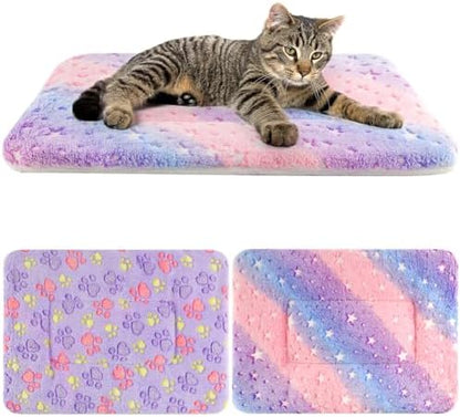 2 Pack Cat Blanket for Indoor Cat, Warm Calming Kitten Beds